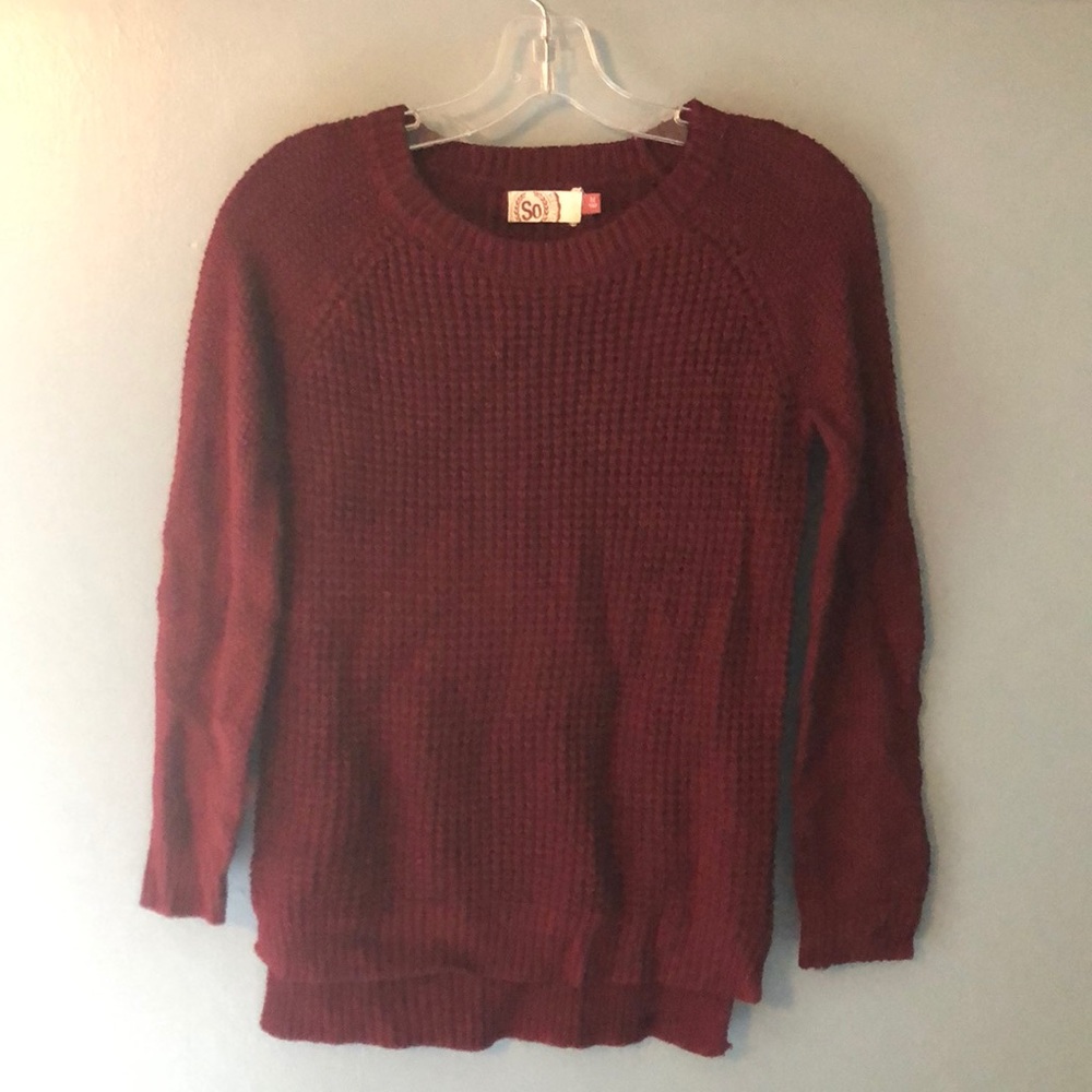 Burgundy Knitted Sweater